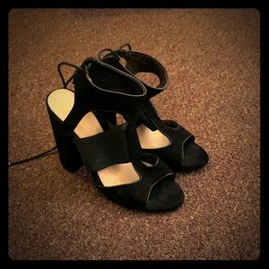 Black open toed heels